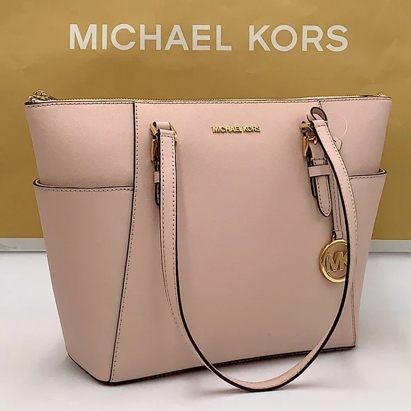 MICHAEL KORS CHARLOTTE LARGE TOP ZIP POWDER BLUSH - Picture 3 of 16